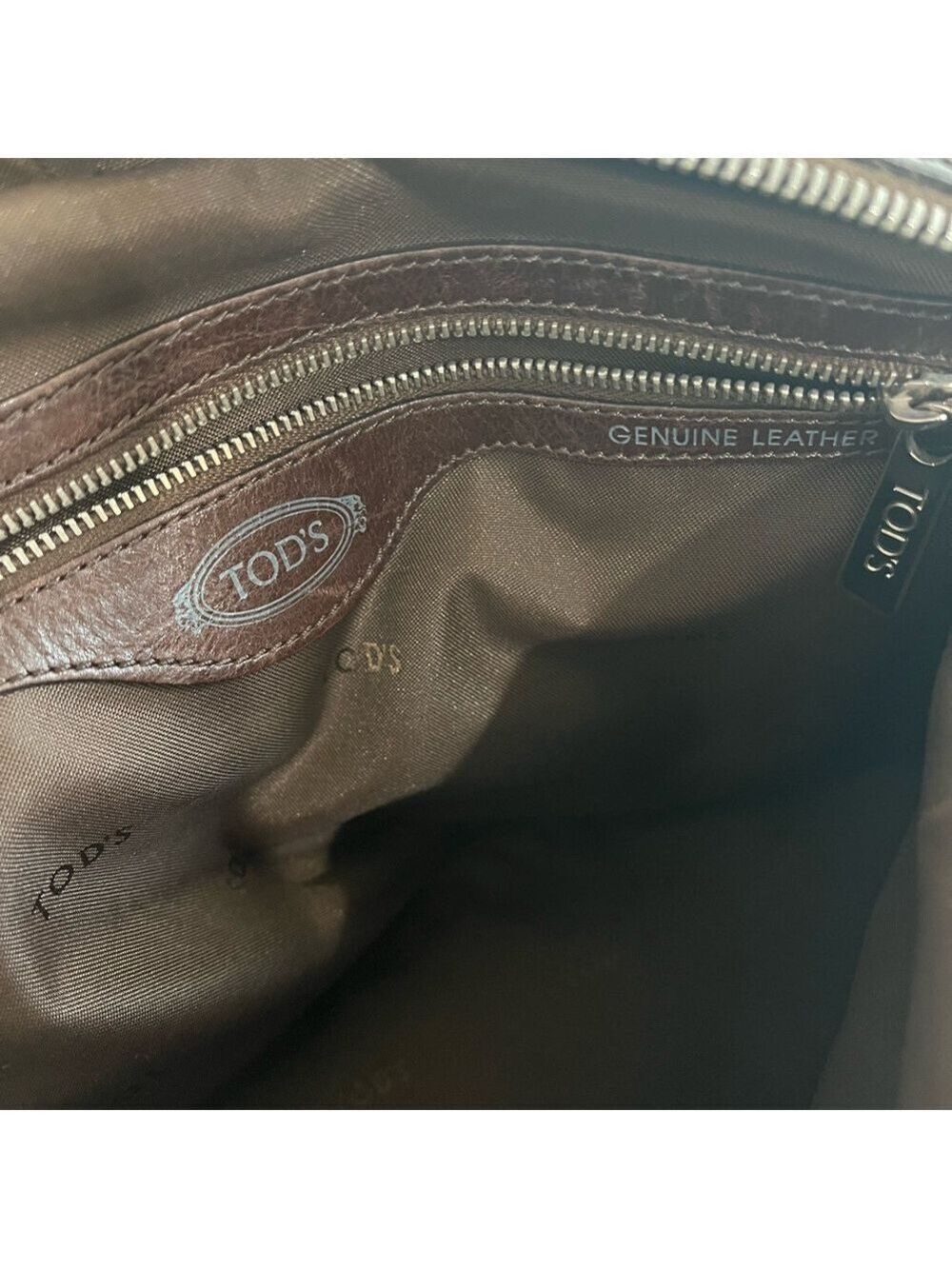TOD’S BROWN LEATHER G LINE SATCHEL BAG - Picture 10 of 14